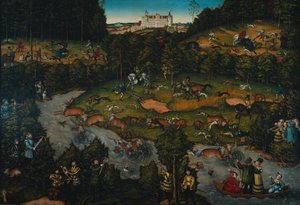 Chasse à courre au château de Hartenfels - Lucas Cranach the Elder